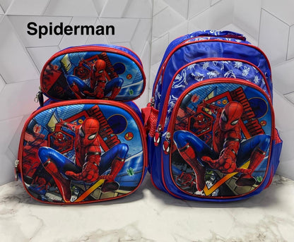 Trío 3D Morral + Lonchera + Cartuchera DE REGRESO A CLASES 📚📚📓📔📕📗📘